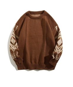 0277cbe9-1cef-4836-ab72-e4b1bacc8d31 Men's Vintage Ethnic Style Round Neck Sweater