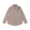 03761293-2dd6-4ce1-b8a5-f1435ba03107 Embroidered Pocket Plaid Long Sleeve Shirt Men
