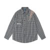 0391b725-ec81-4cb7-9f42-2f252552c063 Embroidered Pocket Plaid Long Sleeve Shirt Men