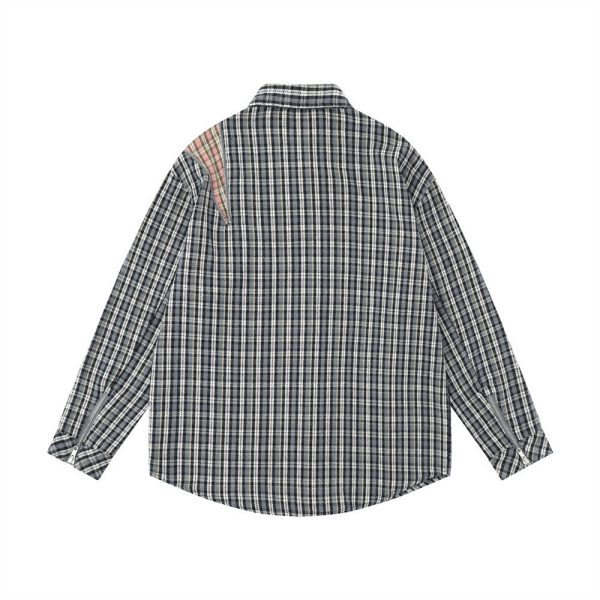 116dce5f-8f33-4428-bca4-27d83b7c8ad0 Embroidered Pocket Plaid Long Sleeve Shirt Men