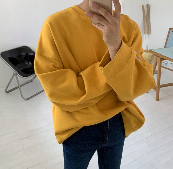 1617938521622 Mrcyc Autumn And Winter Loose Fitting Pullover Round Neck Sweater Men''s And Women''s Long Sleeve Korean Cotton Bottomed Shirt