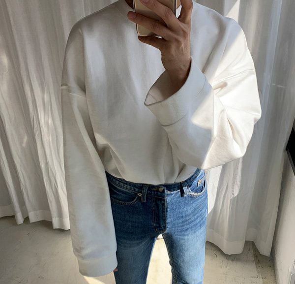 1617938521623 Mrcyc Autumn And Winter Loose Fitting Pullover Round Neck Sweater Men''s And Women''s Long Sleeve Korean Cotton Bottomed Shirt