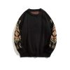 2403090905540328200 Men's Vintage Ethnic Style Round Neck Sweater