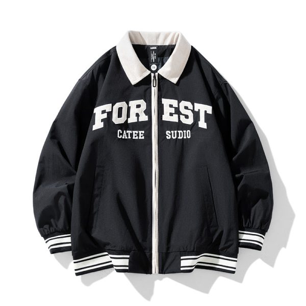 30df1677-ef1a-43ef-9693-9d37ebc1e126 High-end Lapel Baseball Uniform Men's Casual Jacket