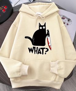 395822e4-40bd-48df-9581-296e89904dec Killer Black Cat Surprised Hoodies Male
