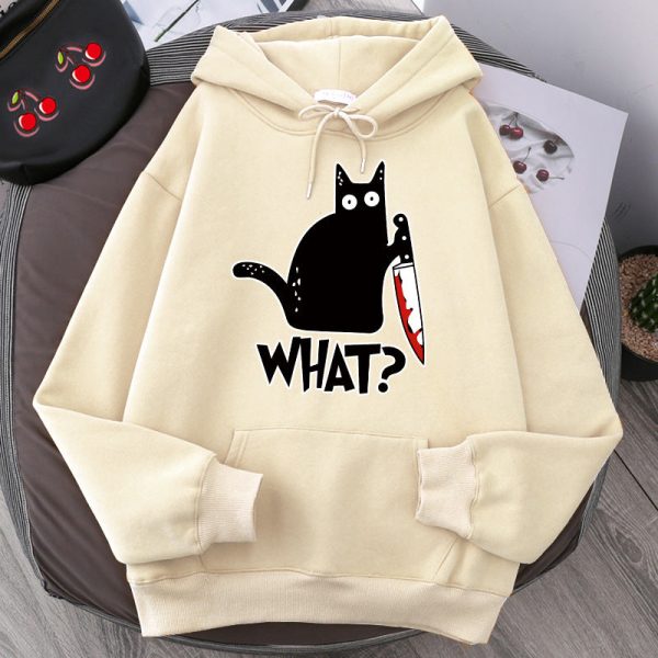 395822e4-40bd-48df-9581-296e89904dec Killer Black Cat Surprised Hoodies Male
