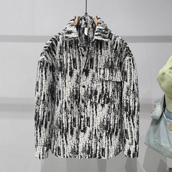 59a8fdf9-3483-435f-96dc-059cb76ab6ad Tweed Tie Dye Print Long Sleeve Shirt Jacket Men