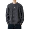 6efe5c6b-9d8f-4f46-9ce2-4000a23ac757 Twist Weave Round Neck Sweater For Men