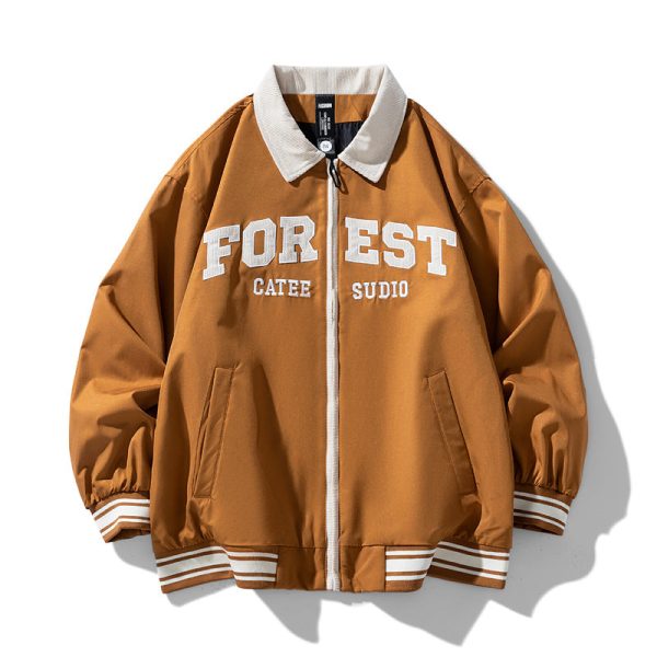 70821d68-7306-47e6-b627-fe915a88bcd1 High-end Lapel Baseball Uniform Men's Casual Jacket