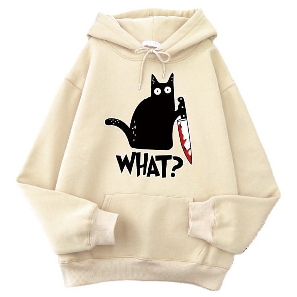 984d4686-e414-46ee-8700-936934e6f39d Killer Black Cat Surprised Hoodies Male