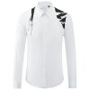 O1CN01V2dUIk1ou7ZvZAN55__3864075284-0-cib Contrast Color Shoulder Strap High Sense Business Leisure Trend Nightclub Slim-fit Long Sleeve Shirt For Men