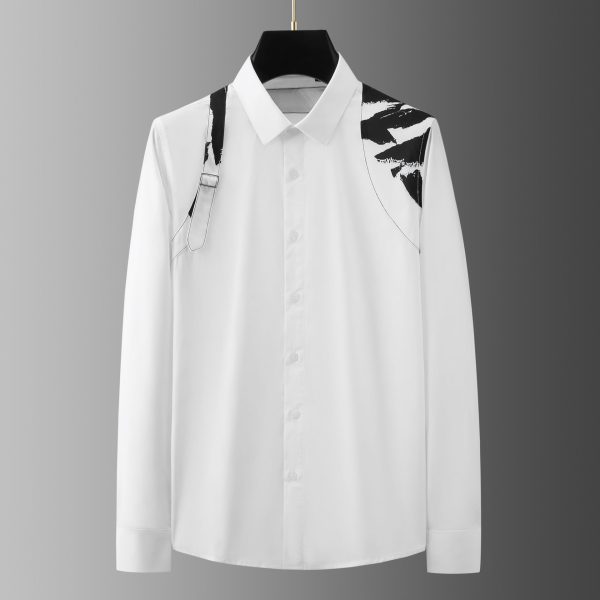 O1CN01kJUZCp1ou7Zob3y7v__3864075284-0-cib Contrast Color Shoulder Strap High Sense Business Leisure Trend Nightclub Slim-fit Long Sleeve Shirt For Men