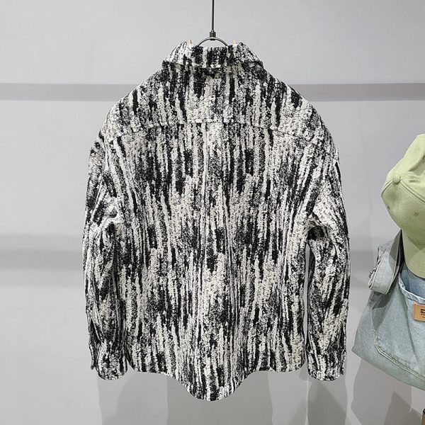bda9da24-5b66-4044-8fd5-6ab19686365e Tweed Tie Dye Print Long Sleeve Shirt Jacket Men