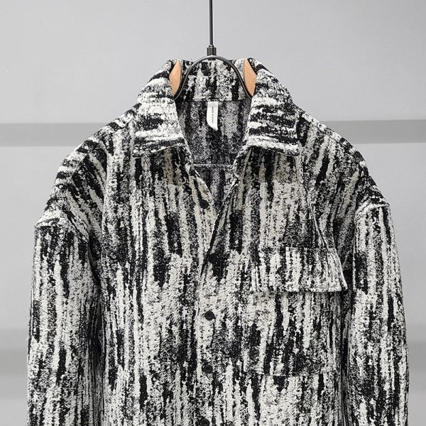 c31a6de5-d10e-46d8-bd2b-5afba7ed4f58 Tweed Tie Dye Print Long Sleeve Shirt Jacket Men