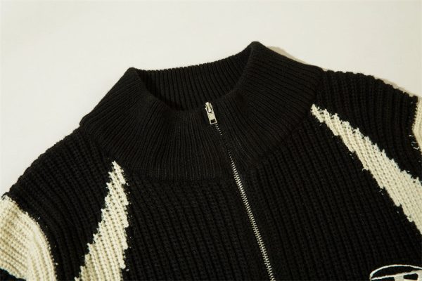 d5380482-1f8c-4603-a91d-af17c4ef7586 American-style Zipper Cardigan Sweater For Men