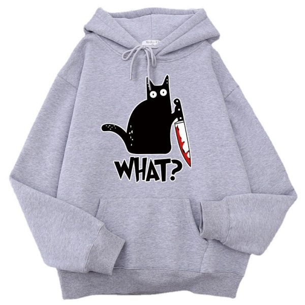 e4efb051-a497-4420-af54-4dbdaa1e8b0d Killer Black Cat Surprised Hoodies Male