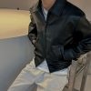 292572ba-c8bf-475c-ba1f-2bc875f3fbf8 Cropped Leather Coat Male Polo Collar Top