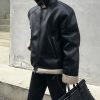 5fada057-3ff6-481a-a339-906cf73a0788 Men's Fleece Padded Collar Lambskin Leather Jacket