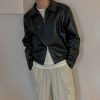 ad180bf1-b8e3-4b8c-8edc-1df1ec588325 Cropped Leather Coat Male Polo Collar Top