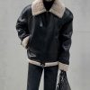 cf299844-9c44-41f4-a41f-fce517a9db39 Men's Fleece Padded Collar Lambskin Leather Jacket