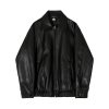 e93a792a-b35d-41cb-ae6b-362885a1eb3e Cropped Leather Coat Male Polo Collar Top